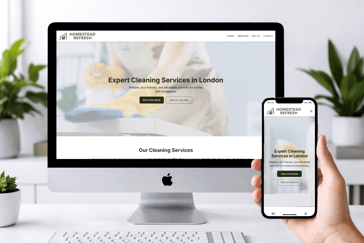 Website für Reinigungsdienste — klares Angebot und vertrauensbasierte Struktur